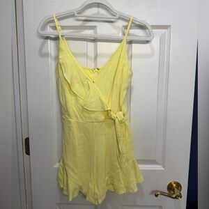 She & Sky Yellow Romper with side tie